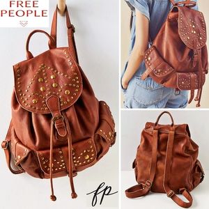 RARE*FP Going West Artisan Studded Cowhide Backpack $198+🎁NEW FP Jaxon Earrings